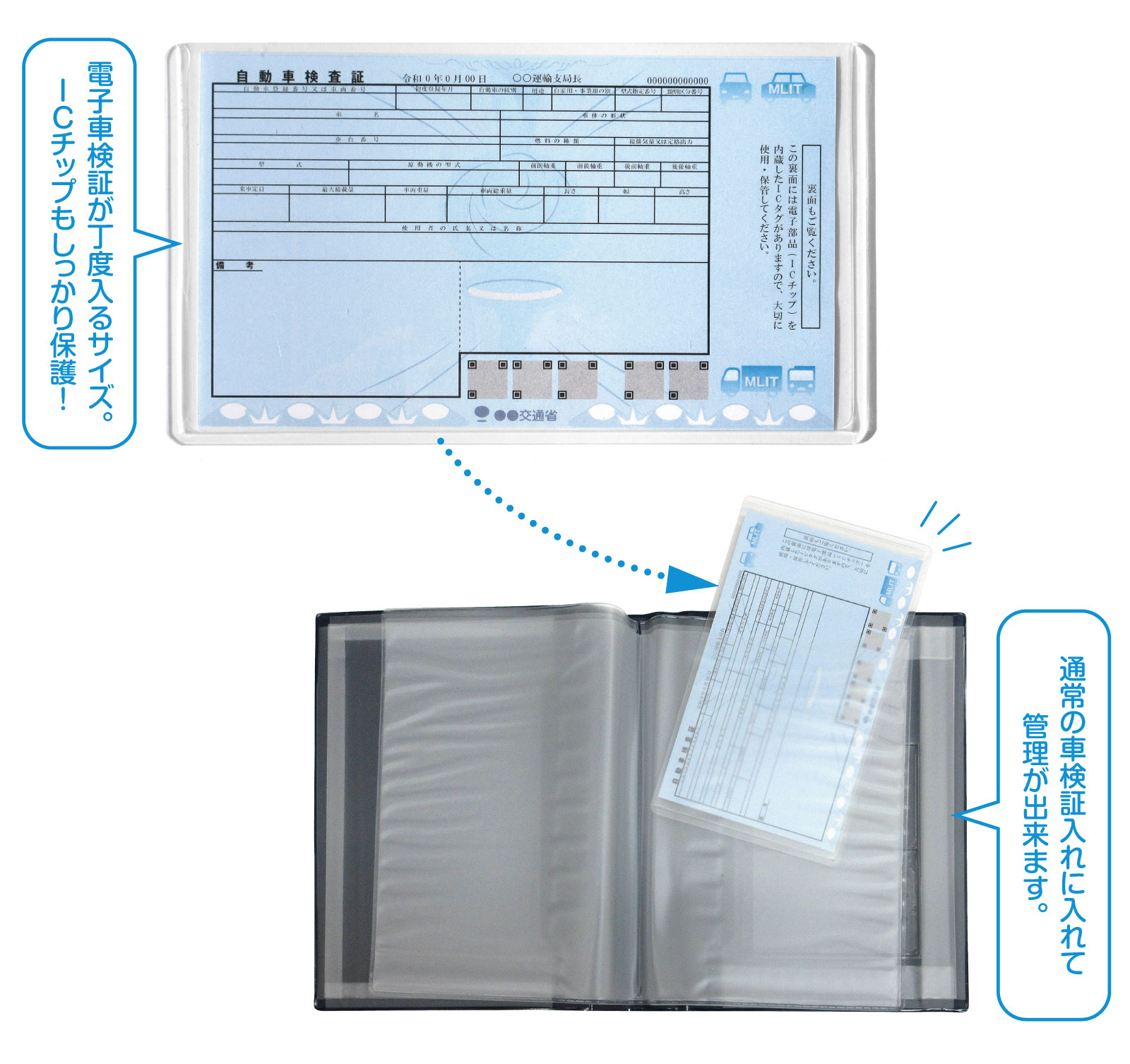 電子車検証用プラカバー(1枚入り) CK-062-1