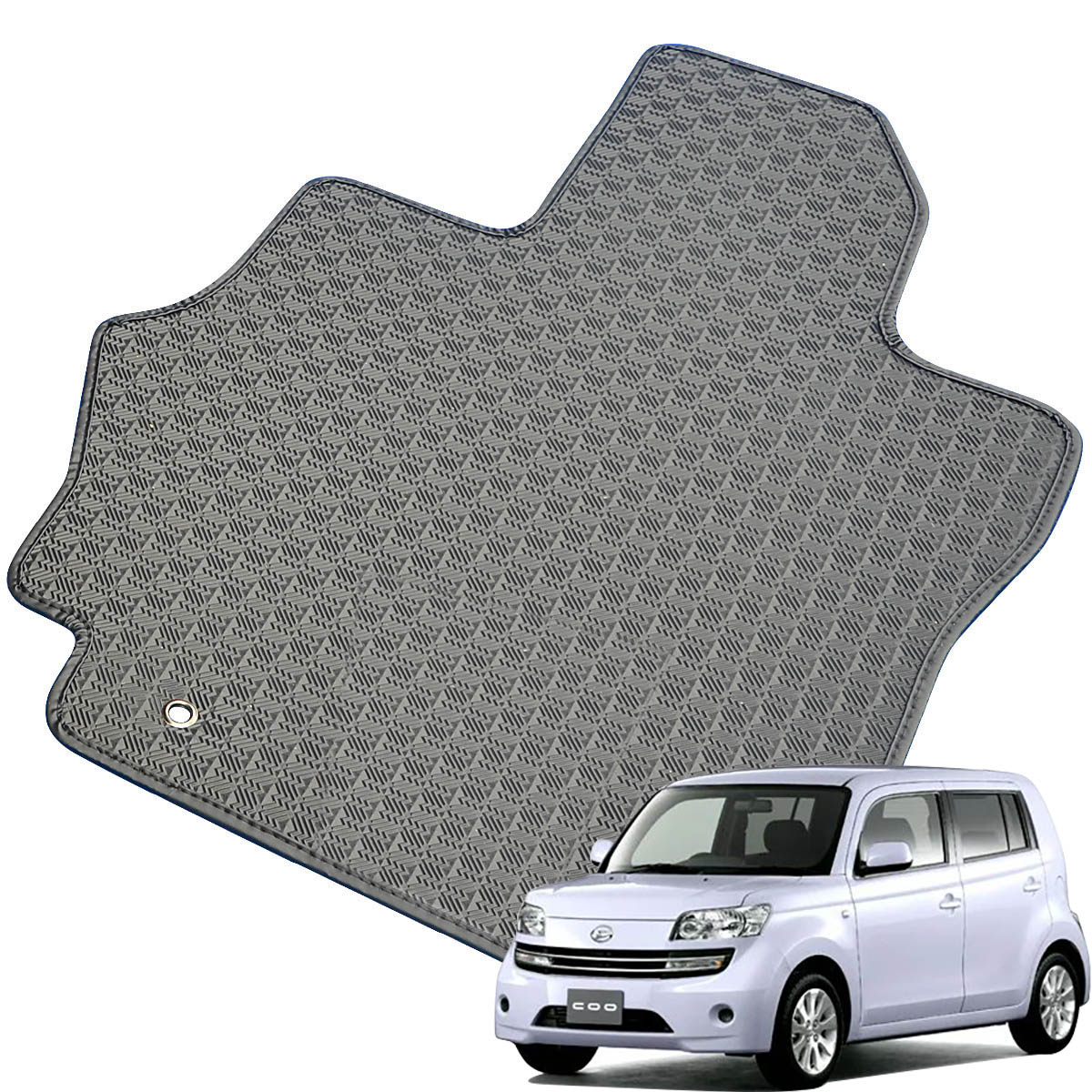 Kemmel ダイハツ クー H17/12～H25/1用 フロアマット [縁の加工/テープ仕様] [全席セット] [刺繍ロゴ付] カーマット