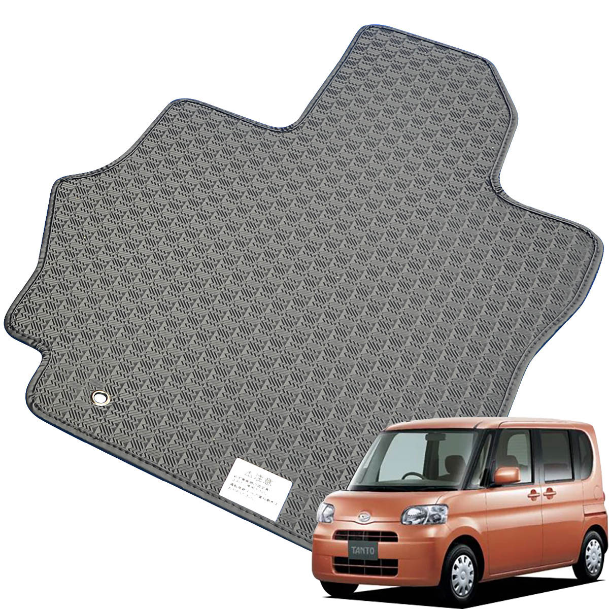 Kemmel ダイハツ タント H19/12～H22/9用 フロアマット [縁の加工/テープ仕様] [全席セット] [刺繍ロゴ付] カーマット