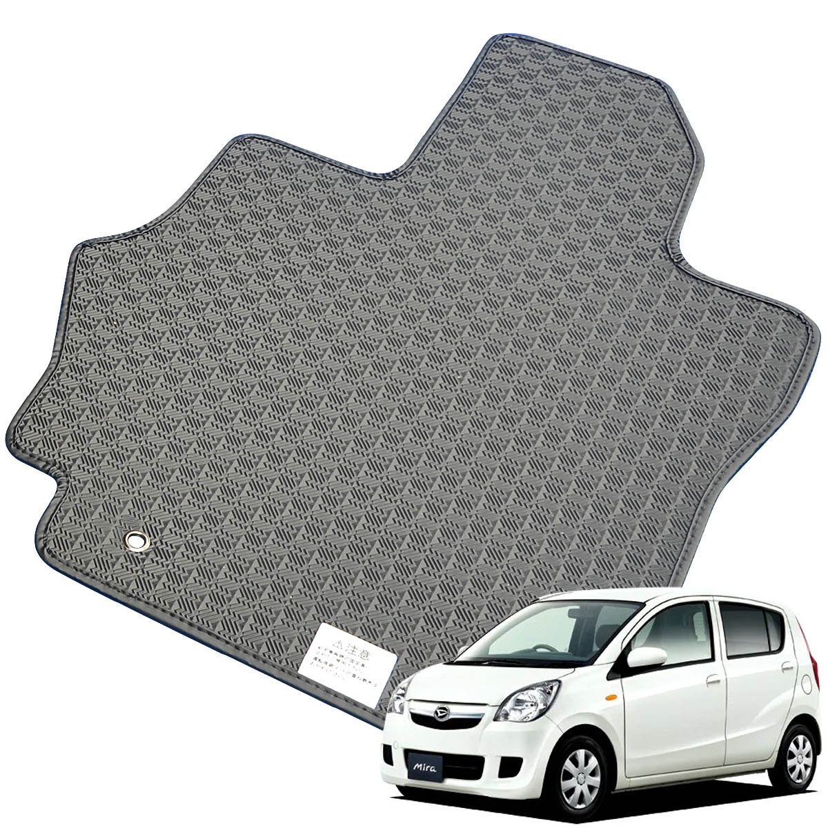 Kemmel ダイハツ ミラ H23/7～H30/3用 フロアマット [縁の加工/テープ仕様] [全席セット] [刺繍ロゴ付] カーマット