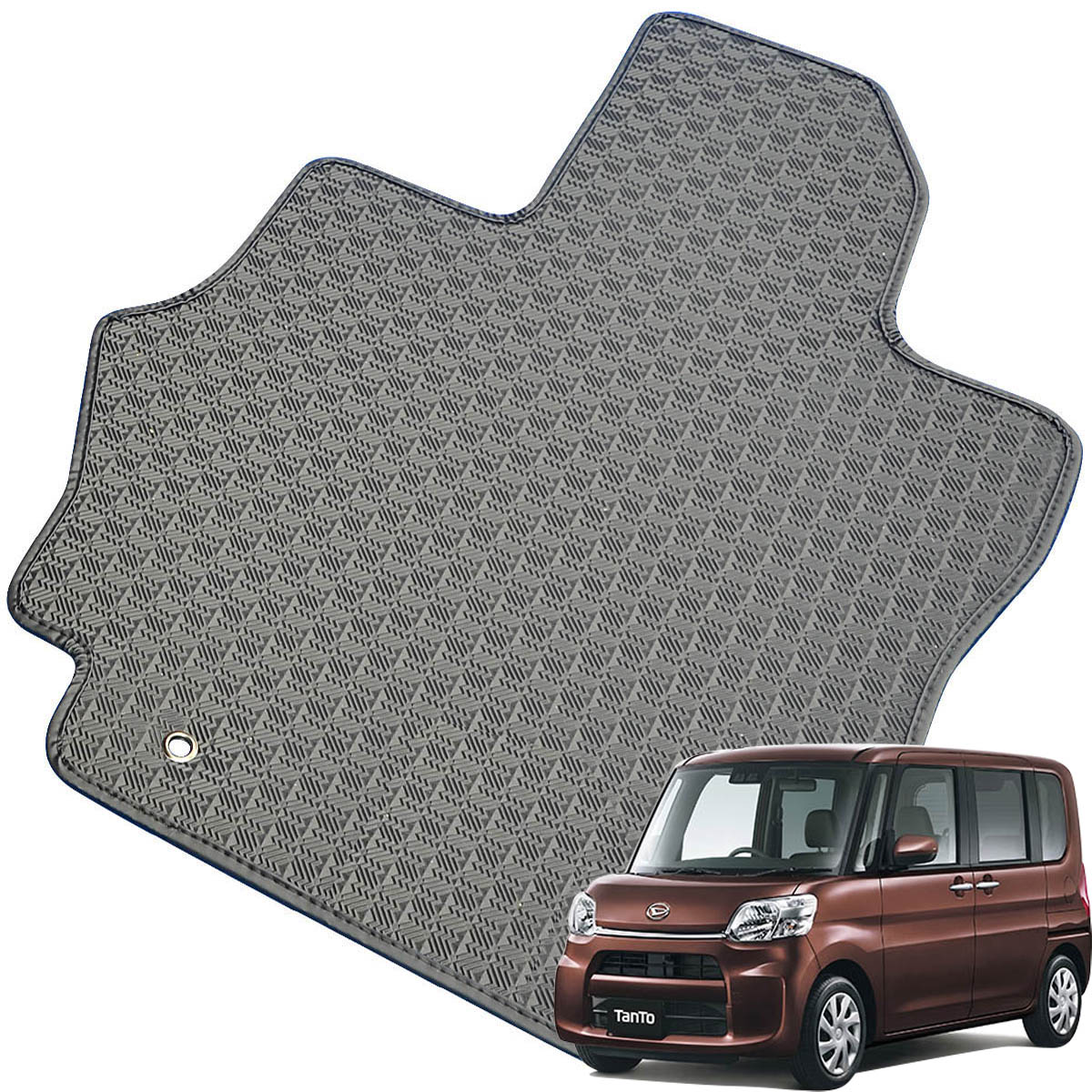 Kemmel ダイハツ タント H25/10～R1/7用 フロアマット [縁の加工/テープ仕様] [全席セット] [刺繍ロゴ付] カーマット