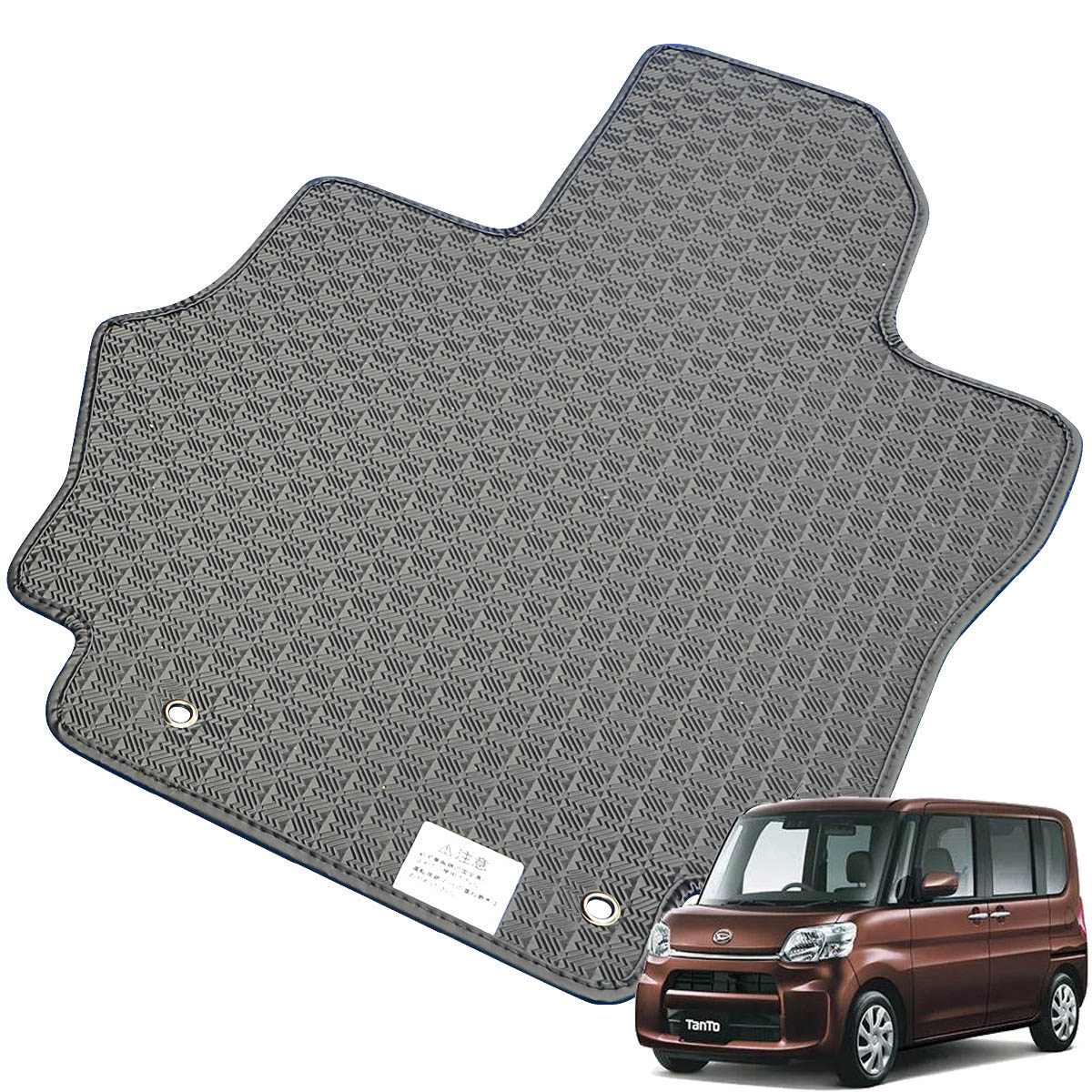 Kemmel ダイハツ タント H25/10～R1/7用 フロアマット [縁の加工/テープ仕様] [全席セット] [刺繍ロゴ付] カーマット