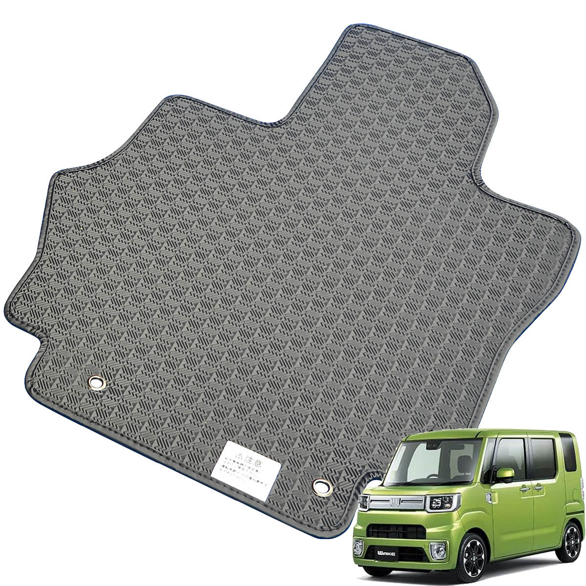 Kemmel ダイハツ ウェイク LA700系 H26/11～R4/8 レジャーエディション不可 [テープ仕様/全席セット] ゴムマット 防水タイプ 縁高立体マット 臭いが少ないエラストマー製 