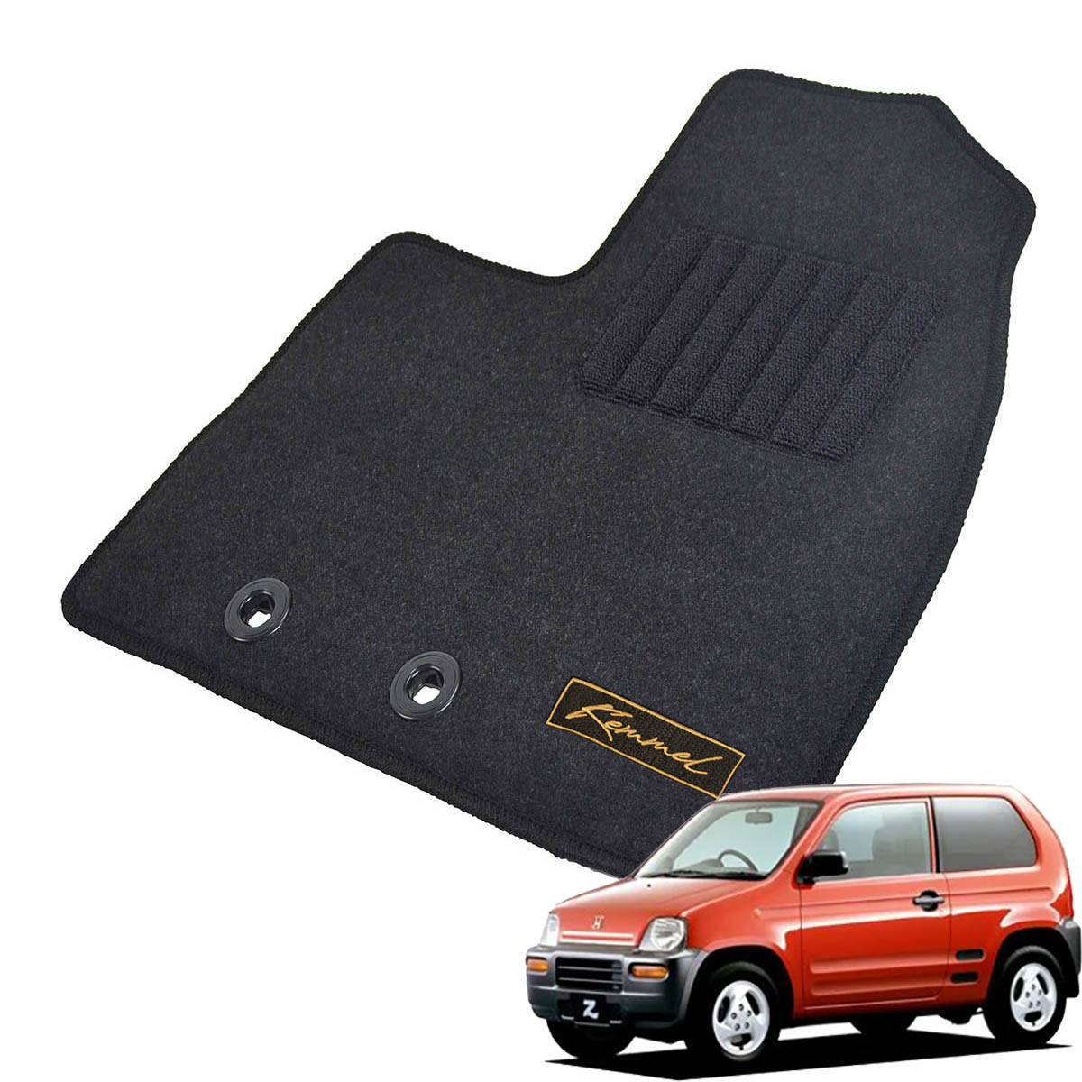 Kemmel ホンダ Z H10/10～H14/1用 フロアマット [GX生地/ブラック] [全席セット] [刺繍ロゴ付] カーマット
