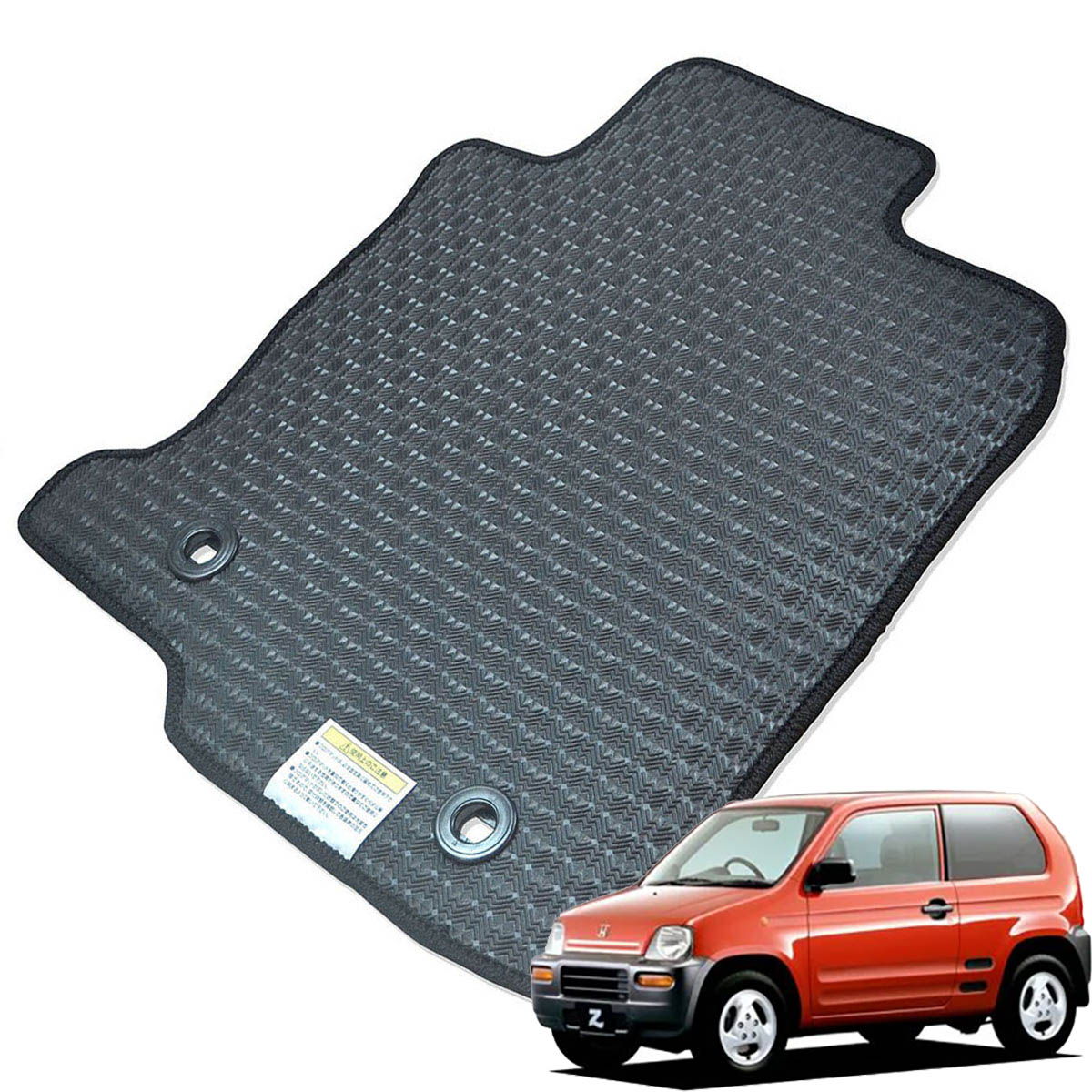 Kemmel ホンダ Z PA1 H10/10～H14/1 4WD 用ラバーマット [全席セット] [エッジカラー/ブラック] ゴムマット 防水タイプ 選べるエッジカラー14色 