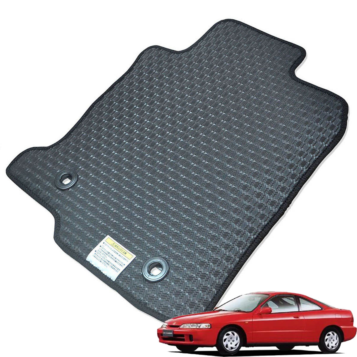 Kemmel ホンダ インテグラ DC系/DB系 前期 H5/5～H13/7 2WD 4ドア タイプR可 用ラバーマット [全席セット] [エッジカラー/ブラック] ゴムマット 防水タイプ 選べるエッジカラー14色 