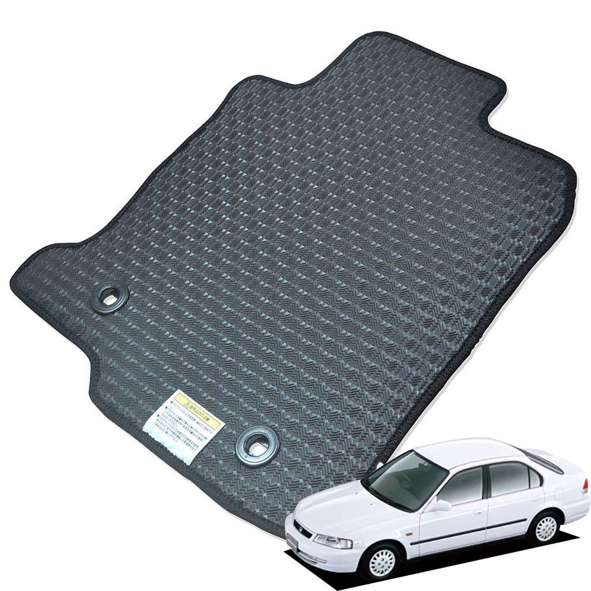 Kemmel ホンダ ドマーニ MB系 H9/1～H13/6 2WD 用ラバーマット [全席セット] [エッジカラー/ブラック] ゴムマット 防水タイプ 選べるエッジカラー14色 