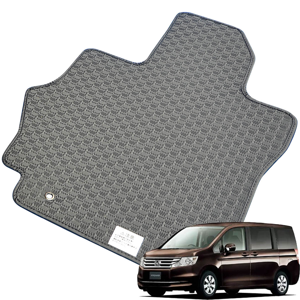 Kemmel ホンダ ステップワゴン H24/4～H27/4用 フロアマット [縁の加工/テープ仕様] [全席セット] [刺繍ロゴ付] カーマット