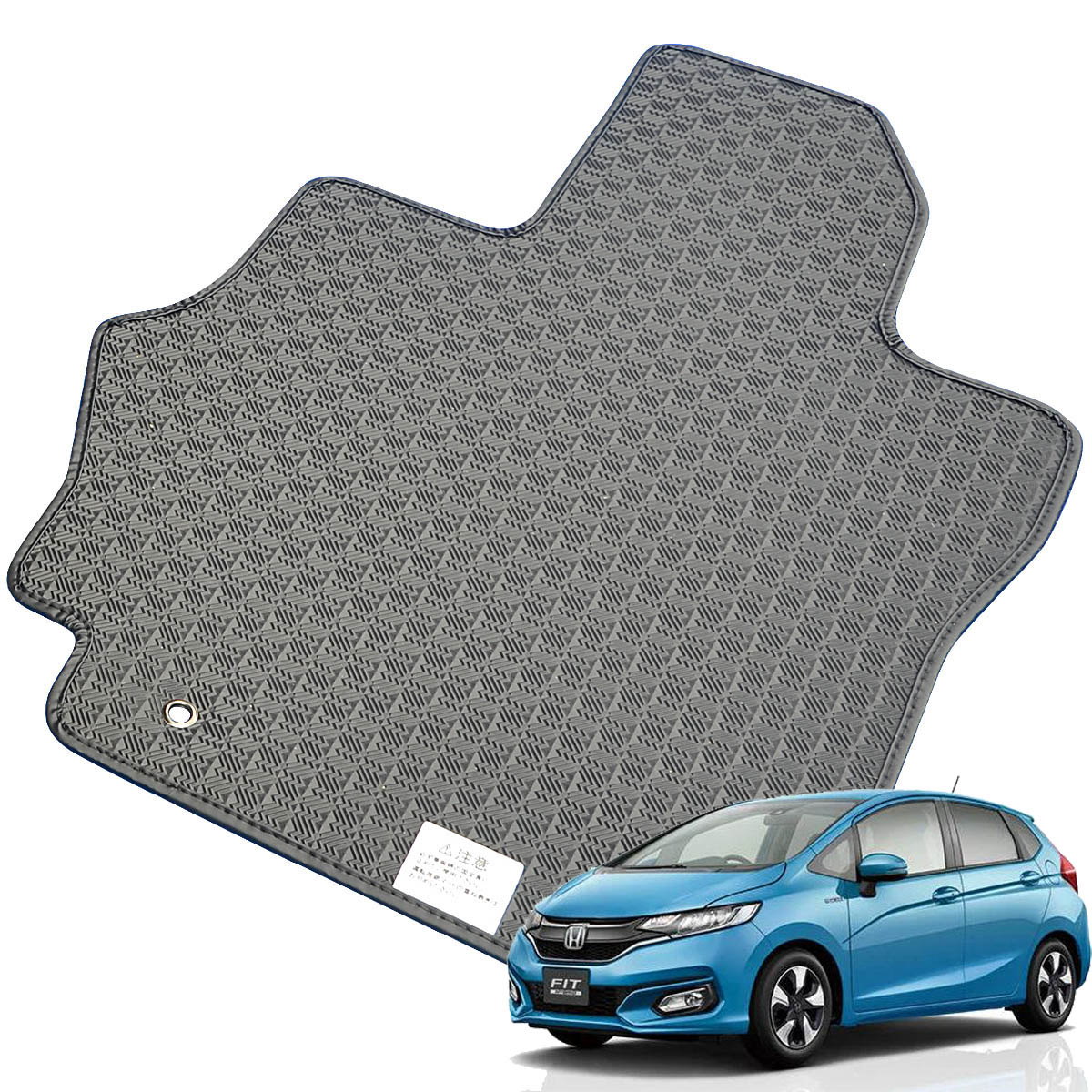 Kemmel ホンダ フィットハイブリッド H25/9～R2/2用 フロアマット [縁の加工/テープ仕様] [全席セット] [刺繍ロゴ付] カーマット