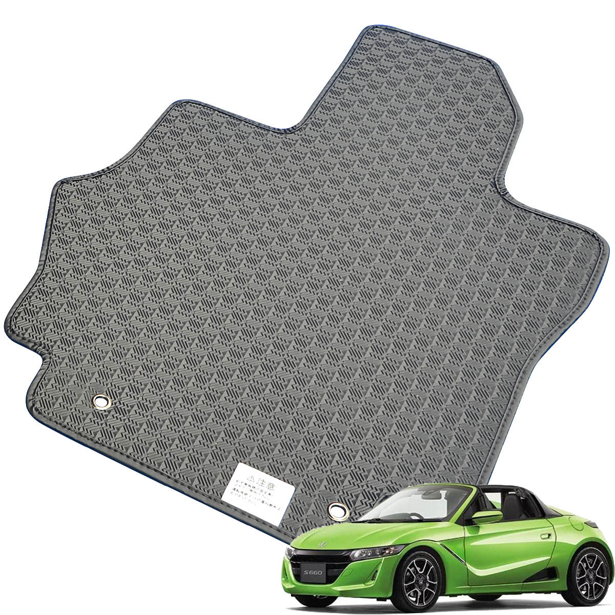 Kemmel ホンダ S660 H27/4～R3/12用 フロアマット [縁の加工/テープ仕様] [全席セット] [刺繍ロゴ付] カーマット
