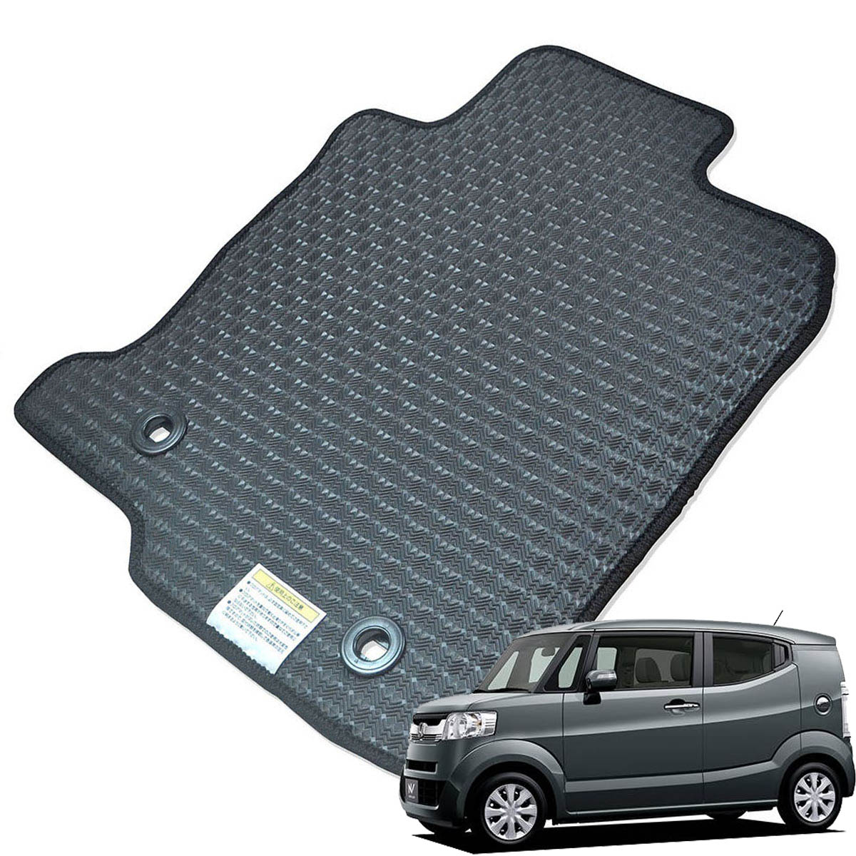 Kemmel ホンダ N-BOXスラッシュ JF1 JF2 H26/12～R2/2 サウンドマッピングシステム付車 用ラバーマット [全席セット] [エッジカラー/ブラック] ゴムマット 防水タイプ 選べるエッジカラー14色 