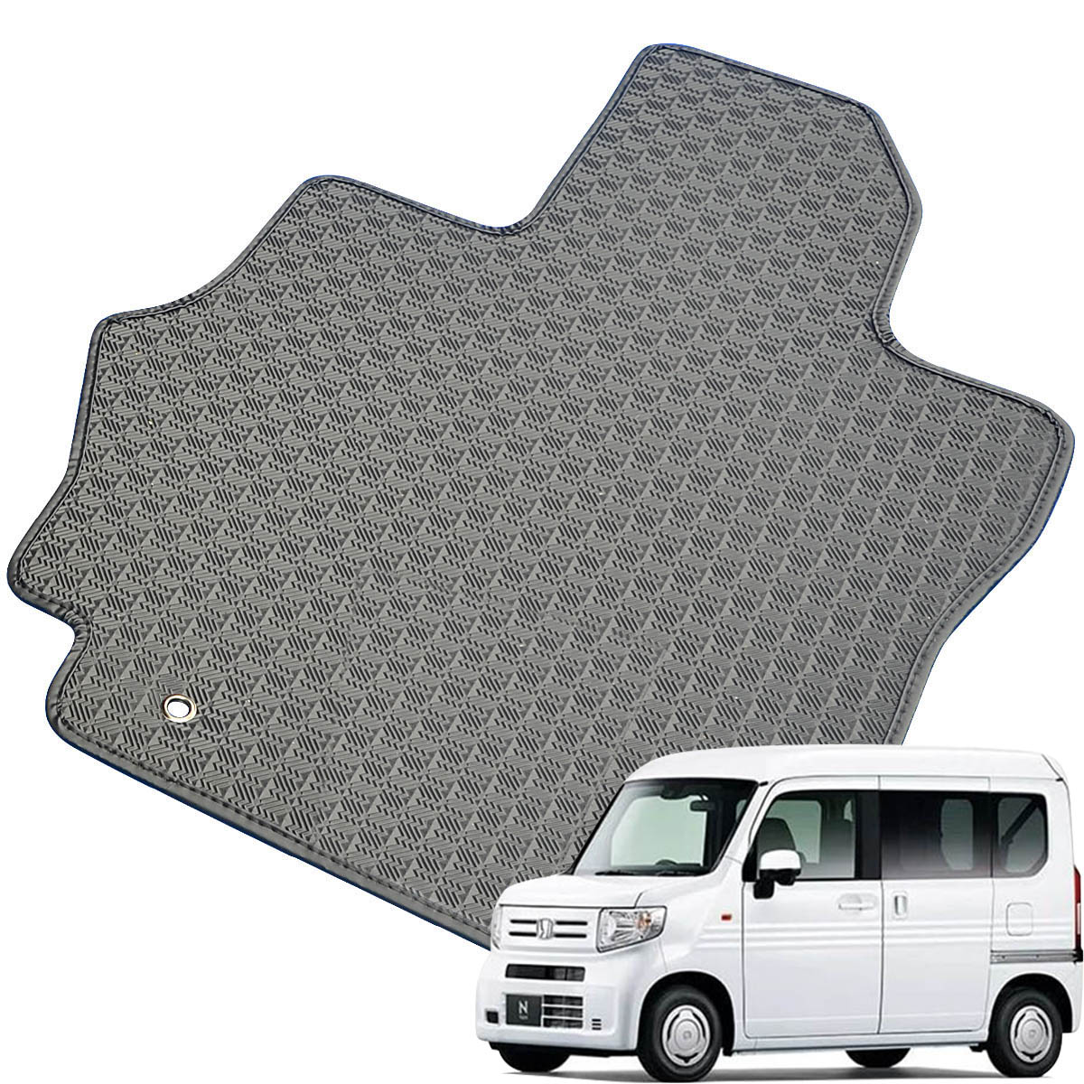 Kemmel ホンダ N VAN H30/7～用 フロアマット [縁の加工/テープ仕様] [全席セット] [刺繍ロゴ付] カーマット