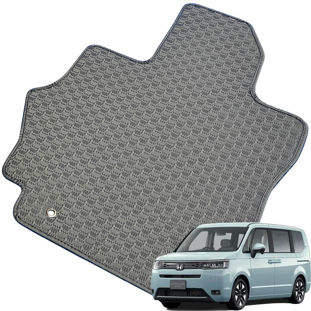 Kemmel ホンダ ステップワゴン R4/5～用 フロアマット [縁の加工/テープ仕様] [全席セット] [刺繍ロゴ付] カーマット