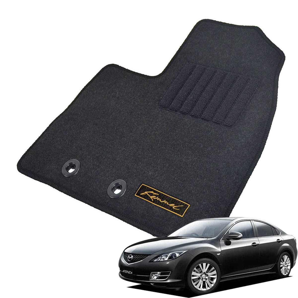 Kemmel マツダ アテンザセダン GH系 H20/1～H24/11 2WD 用フロアマット [全席セット/ロゴ付] [GX/ブラック]