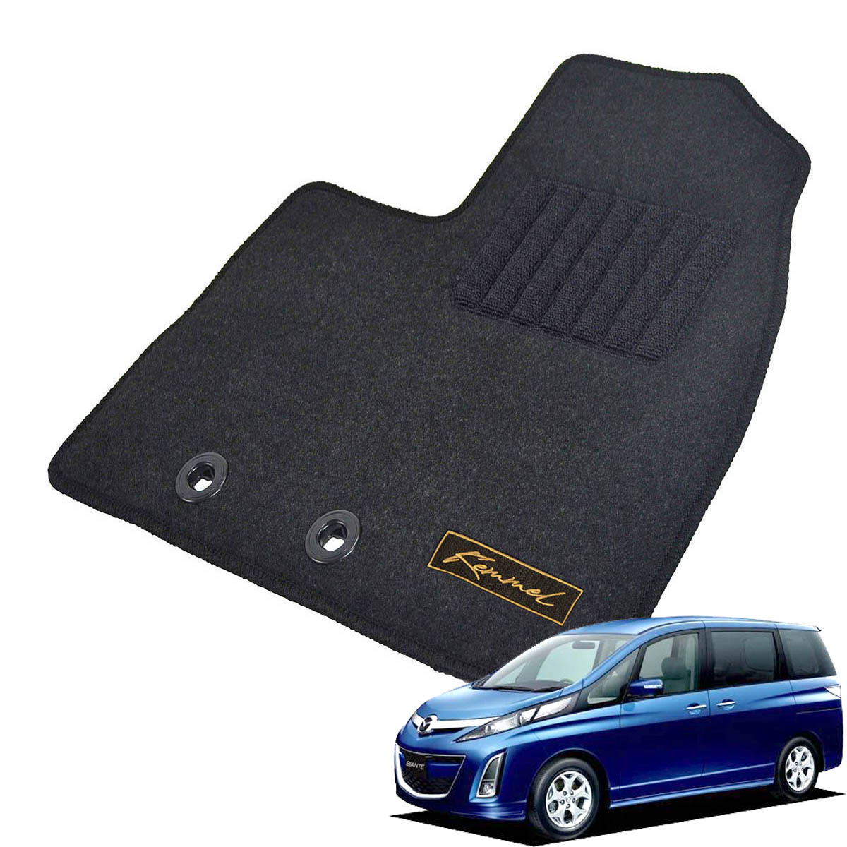 Kemmel マツダ ビアンテ CC系 H20/7～H25/5 8人乗車 標準仕様 用フロアマット [全席セット/ロゴ付] [GX/ブラック]