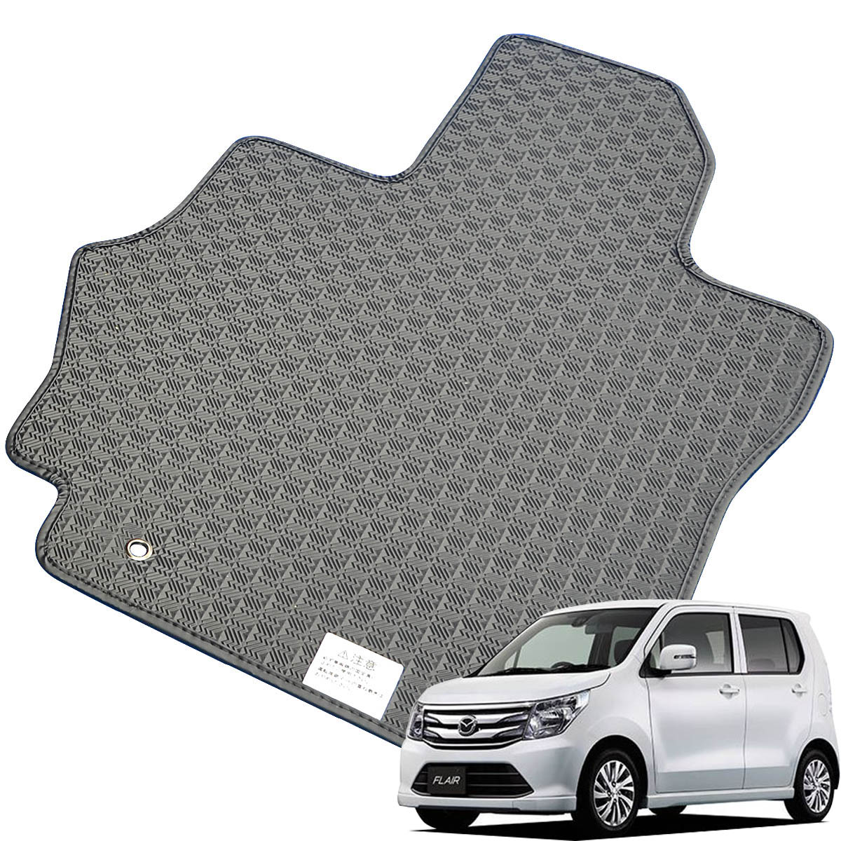 Kemmel マツダ フレア H24/10～H29/3用 フロアマット [縁の加工/テープ仕様] [全席セット] [刺繍ロゴ付] カーマット