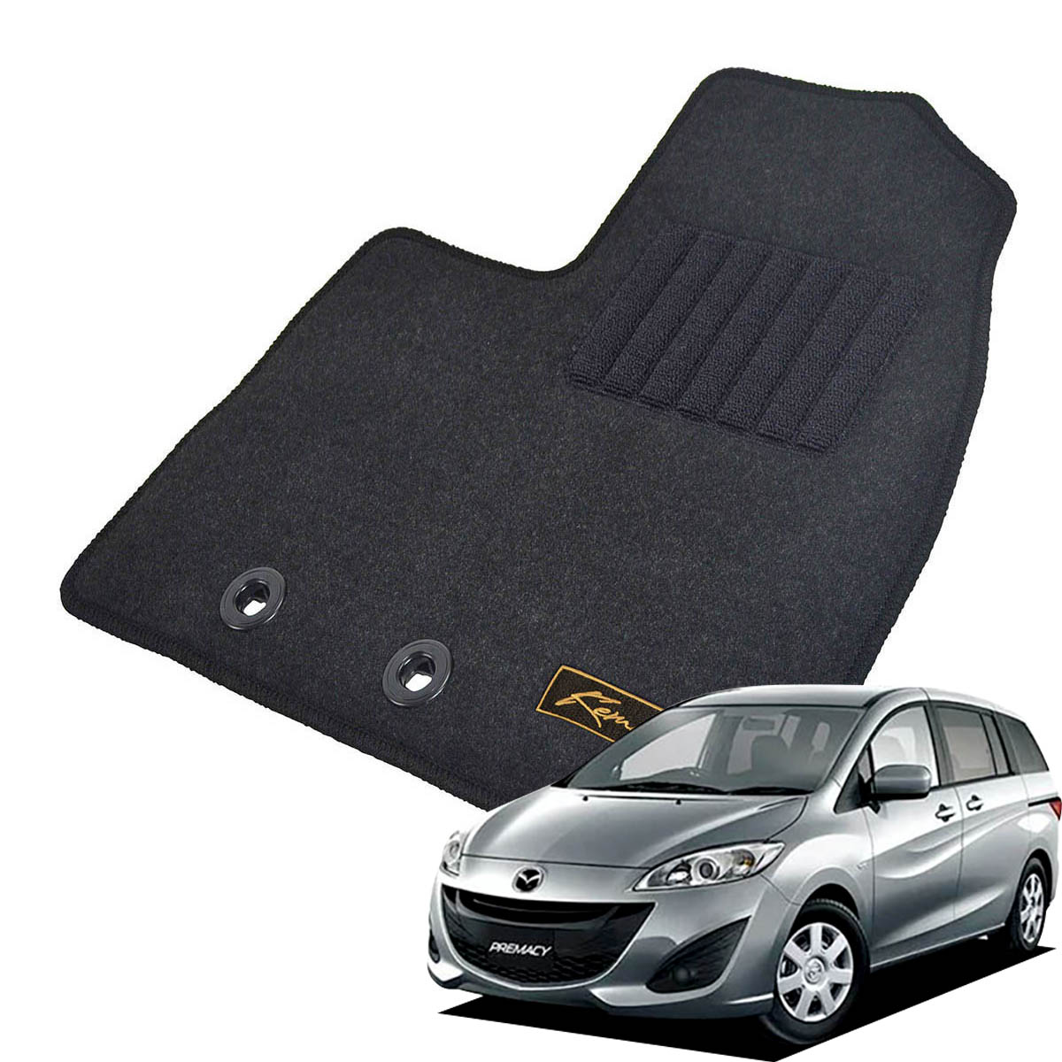 Kemmel マツダ プレマシー CWEFWN CWFFW H22/7～H30/3 2WD 用フロアマット [全席セット/ロゴ付] [GX/ブラック]