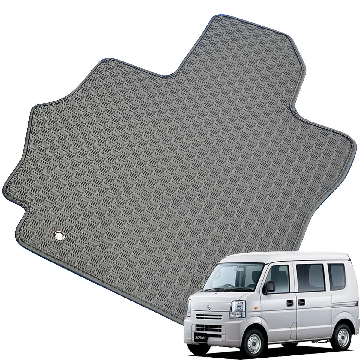 Kemmel マツダ スクラムバン BUSTER H17/9～H27/2用 フロアマット [縁の加工/テープ仕様] [全席セット] [刺繍ロゴ付] カーマット