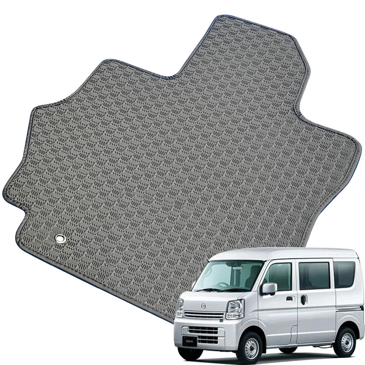 Kemmel マツダ スクラムバン BUSTER H27/3～R6/3用 フロアマット [縁の加工/テープ仕様] [全席セット] [刺繍ロゴ付] カーマット
