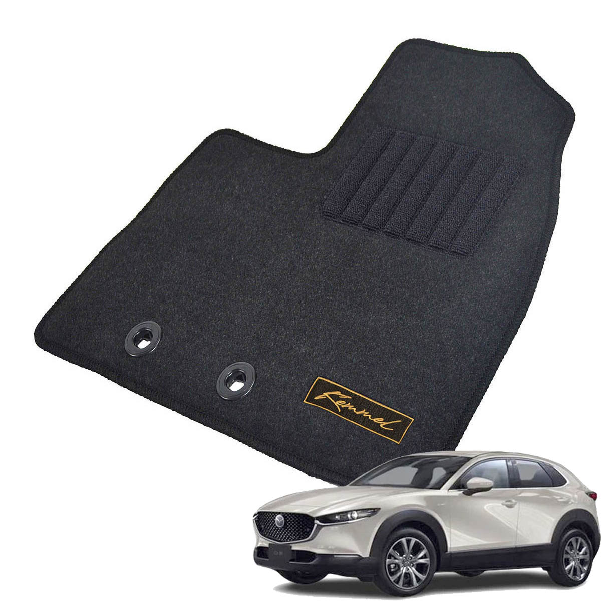 Kemmel マツダ CX-30 DM8P DMEP R1/10～ 5人乗車 2WD 用フロアマット [全席セット/ロゴ付] [GX/ブラック]