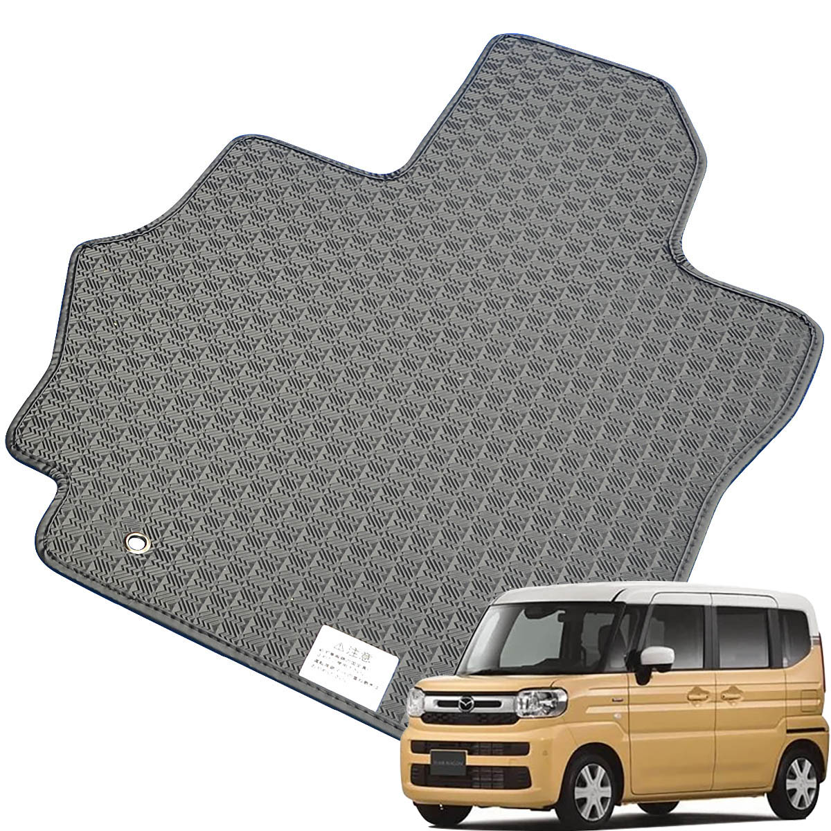 Kemmel マツダ フレアワゴン MM54S MM94S R5/12～ 2WD/4WD共通 カスタムスタイル含む [テープ仕様/全席セット] ゴムマット 防水タイプ 縁高立体マット 臭いが少ないエラストマー製 