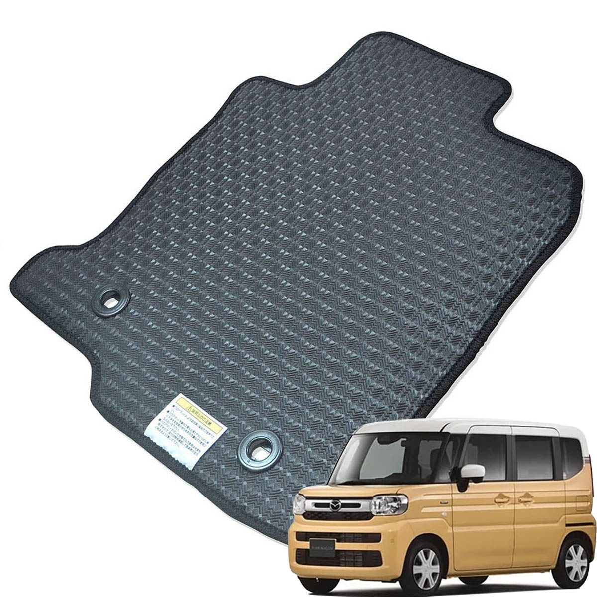 Kemmel マツダ フレアワゴン MM54S MM94S R5/12～ 2WD/4WD共通 カスタムスタイル含む 用ラバーマット [全席セット] [エッジカラー/ブラック] ゴムマット 防水タイプ 選べるエッジカラー14色 