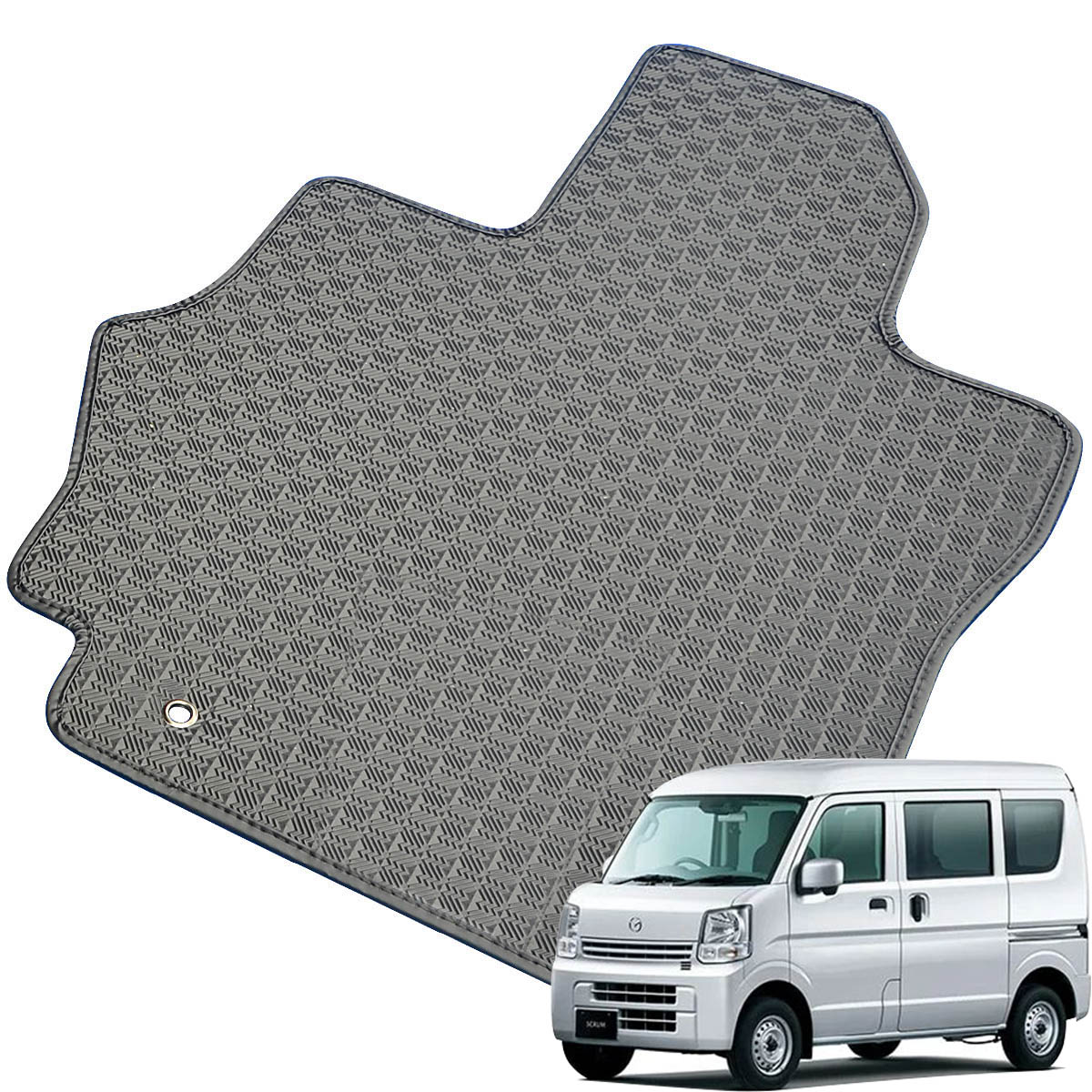 Kemmel マツダ スクラムバン R6/3～R8/4用 フロアマット [縁の加工/テープ仕様] [全席セット] [刺繍ロゴ付] カーマット