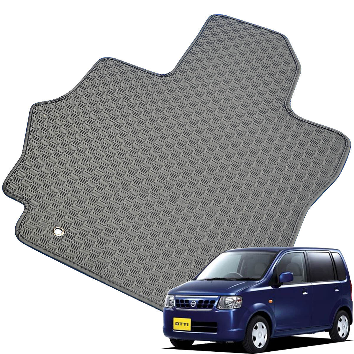 Kemmel 日産 オッティ H18/10～H25/6用 フロアマット [縁の加工/テープ仕様] [全席セット] [刺繍ロゴ付] カーマット