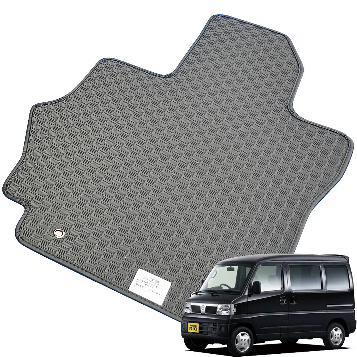 Kemmel 日産 クリッパーリオ H19/6～H24/1用 フロアマット [縁の加工/テープ仕様] [全席セット] [刺繍ロゴ付] カーマット