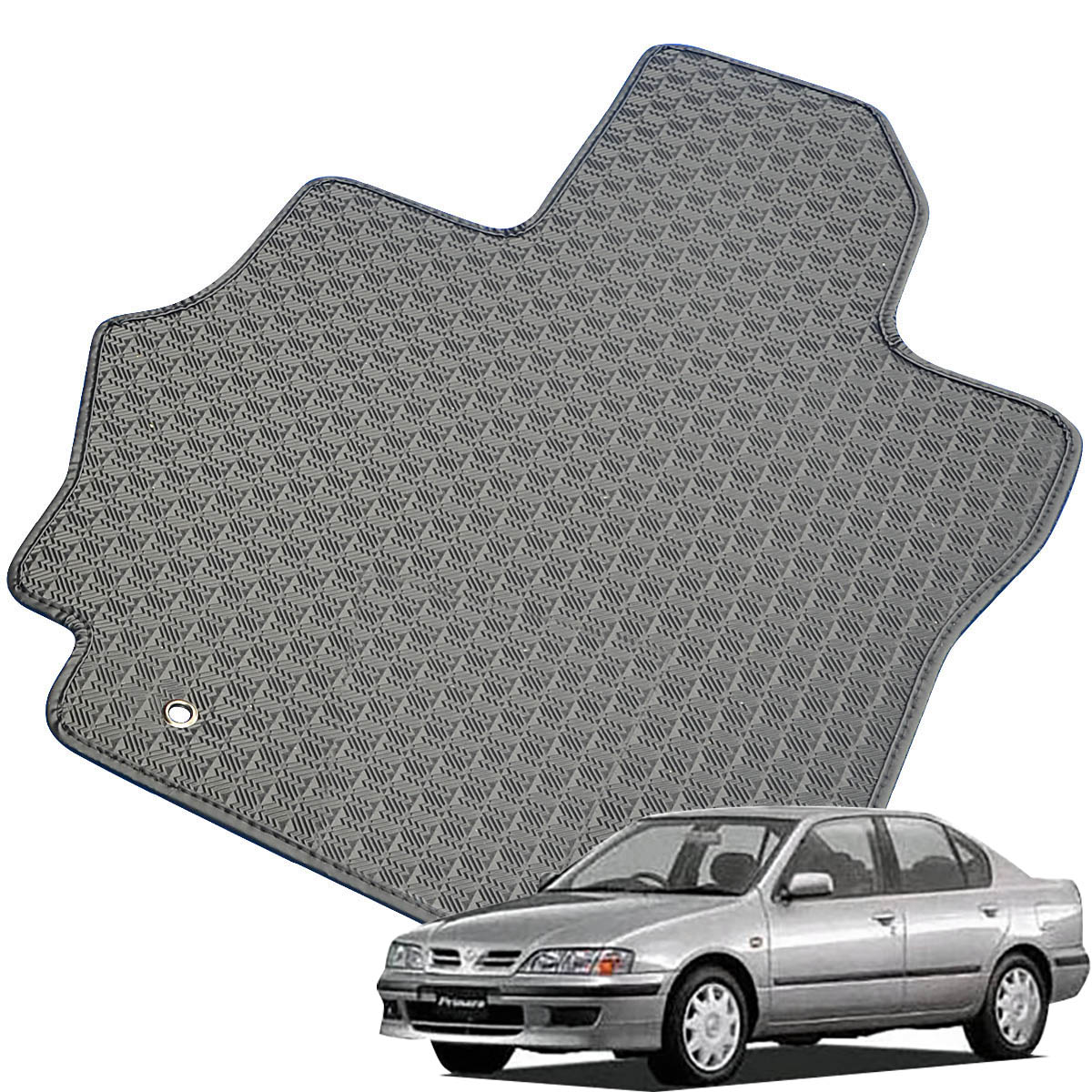 Kemmel 日産 プリメーラ H7/9～H12/12用 フロアマット [縁の加工/テープ仕様] [全席セット] [刺繍ロゴ付] カーマット