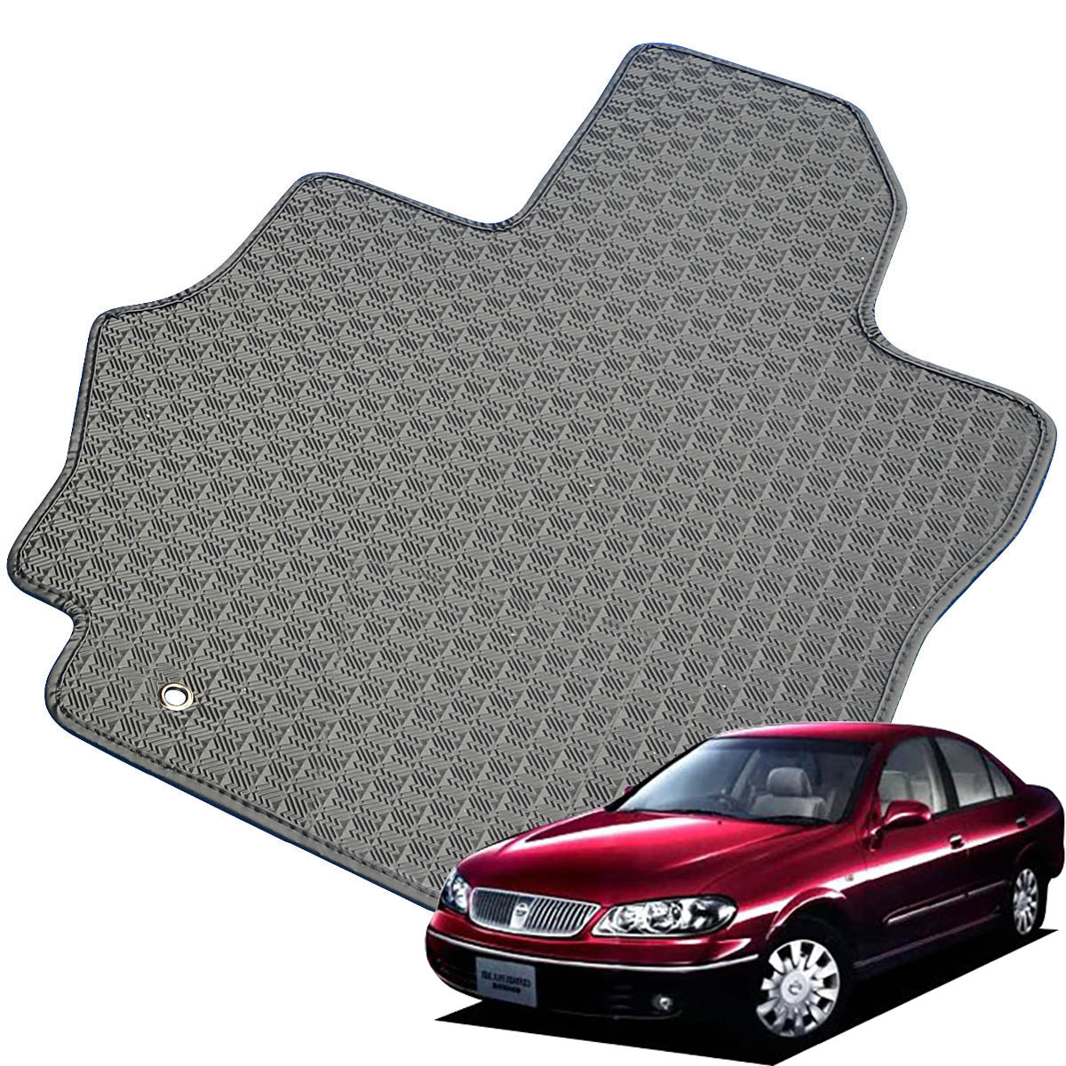 Kemmel 日産 ブルーバードシルフィ H12/8～H17/12用 フロアマット [縁の加工/テープ仕様] [全席セット] [刺繍ロゴ付] カーマット