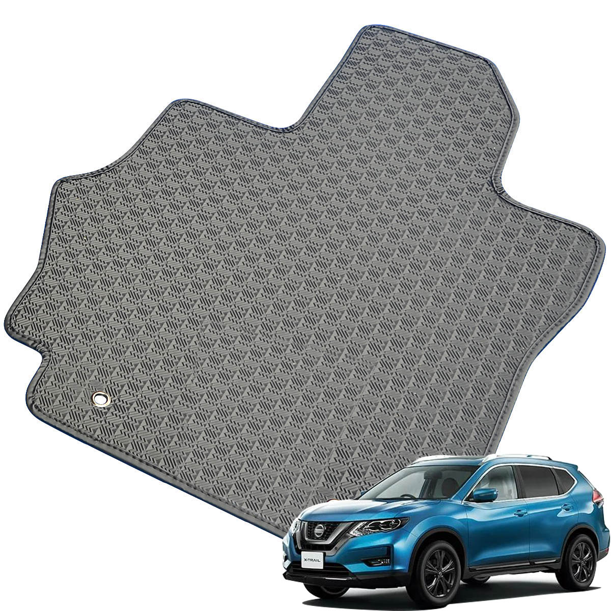 Kemmel 日産 エクストレイル H25/12～R4/7用 フロアマット [縁の加工/テープ仕様] [全席セット] [刺繍ロゴ付] カーマット