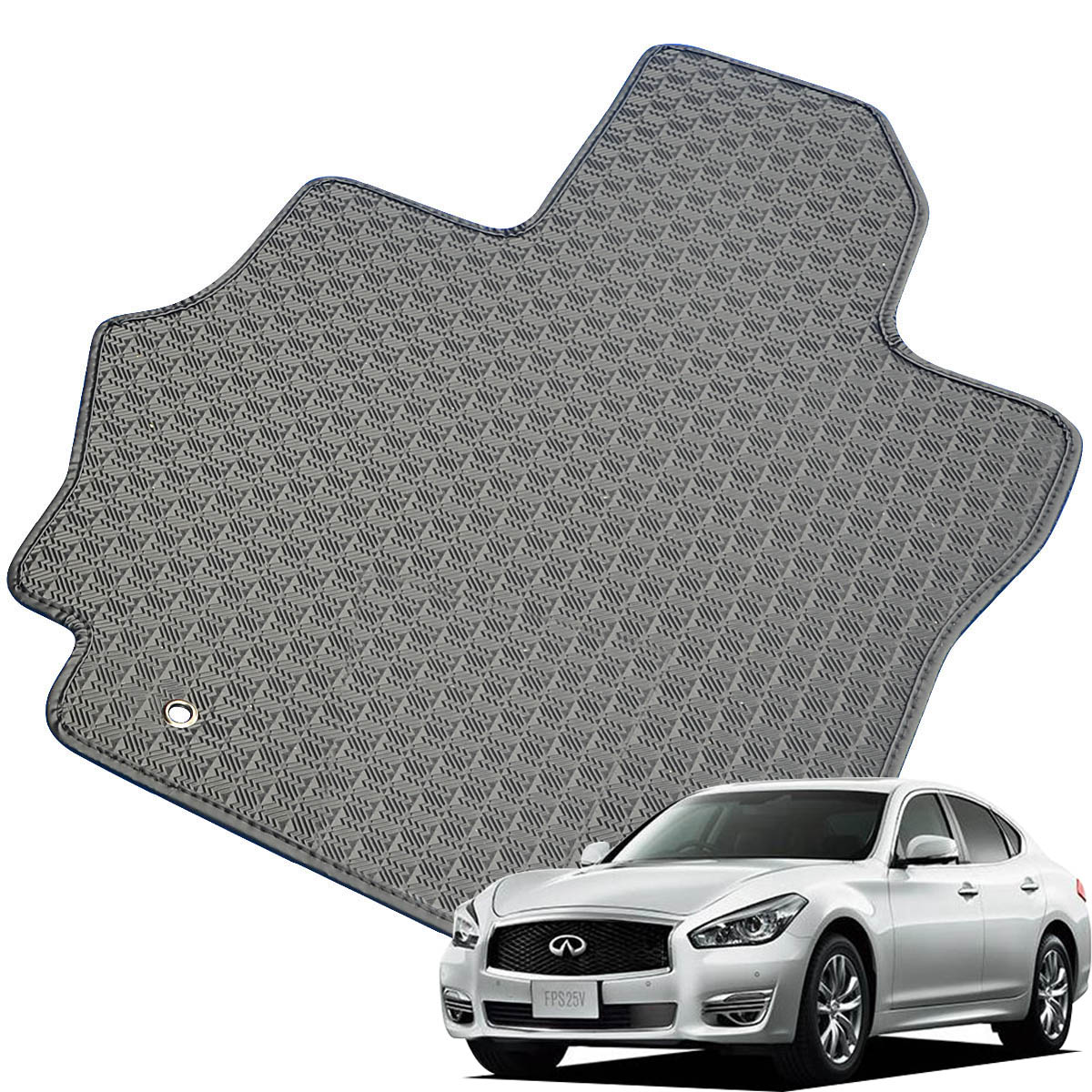 Kemmel 日産 フーガ H27/2～R4/8用 フロアマット [縁の加工/テープ仕様] [全席セット] [刺繍ロゴ付] カーマット