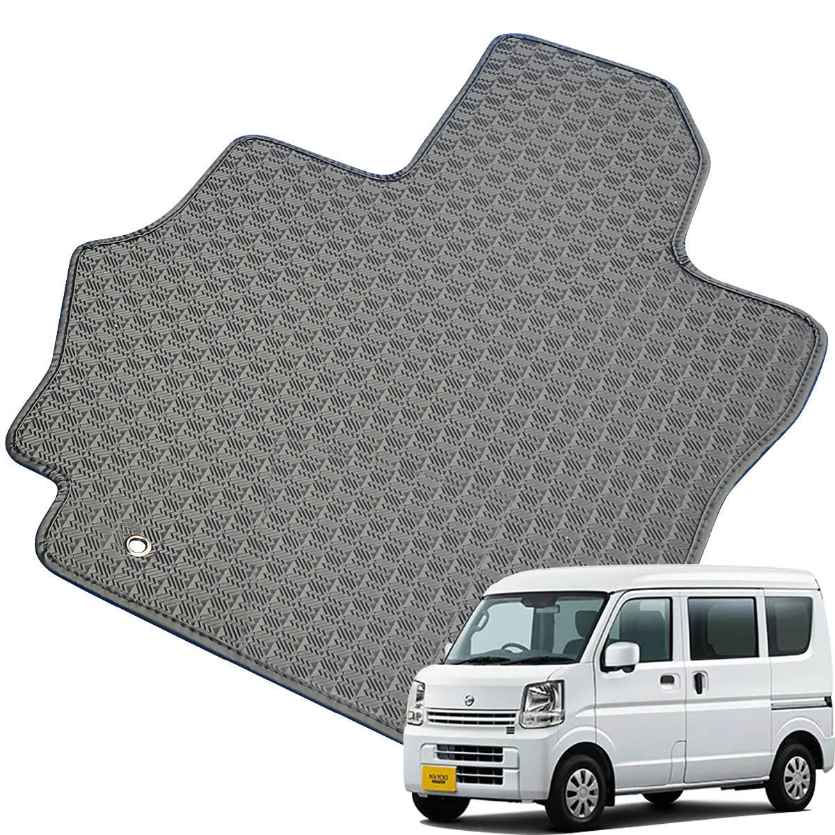 Kemmel 日産 NV100クリッパー H27/3～R6/3用 フロアマット [縁の加工/テープ仕様] [全席セット] [刺繍ロゴ付] カーマット