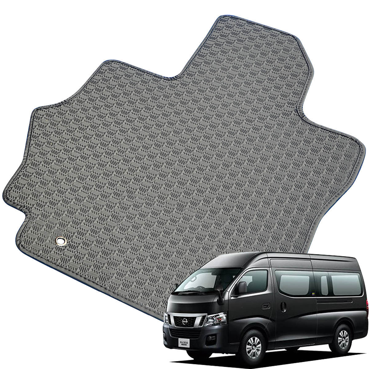 Kemmel 日産 NV350 H24/7～用 フロアマット [縁の加工/テープ仕様] [全席セット] [刺繍ロゴ付] カーマット