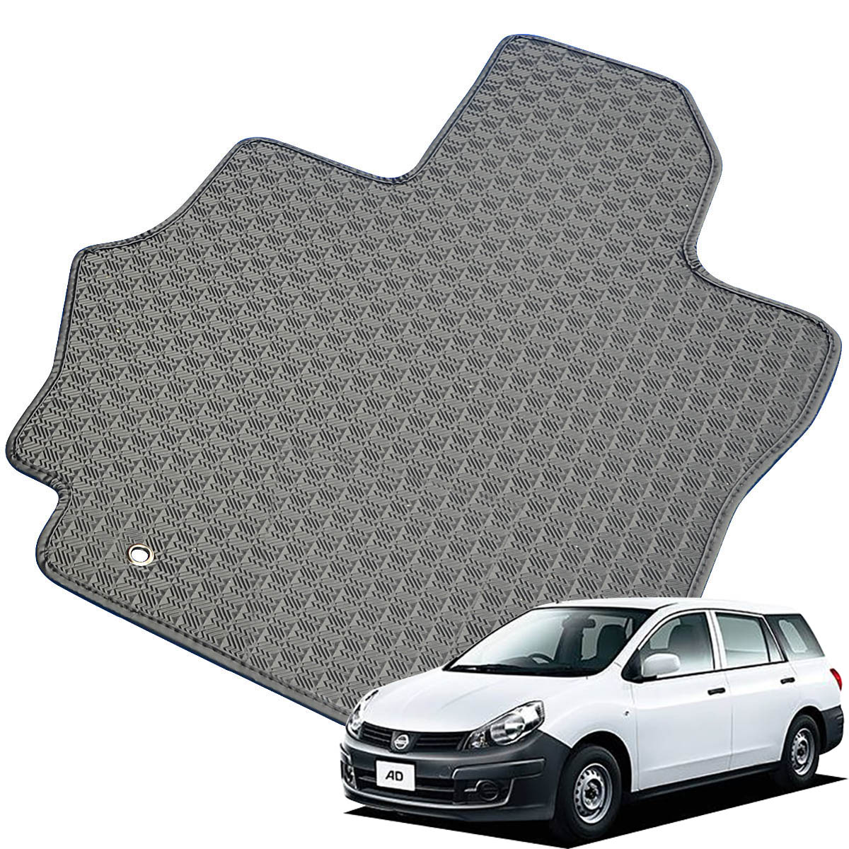 Kemmel 日産 ADバン H18/12～H28/12用 フロアマット [縁の加工/テープ仕様] [全席セット] [刺繍ロゴ付] カーマット