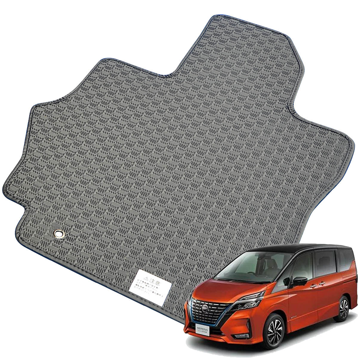 Kemmel 日産 セレナE パワー H30/3～R4/12用 フロアマット [縁の加工/テープ仕様] [全席セット] [刺繍ロゴ付] カーマット