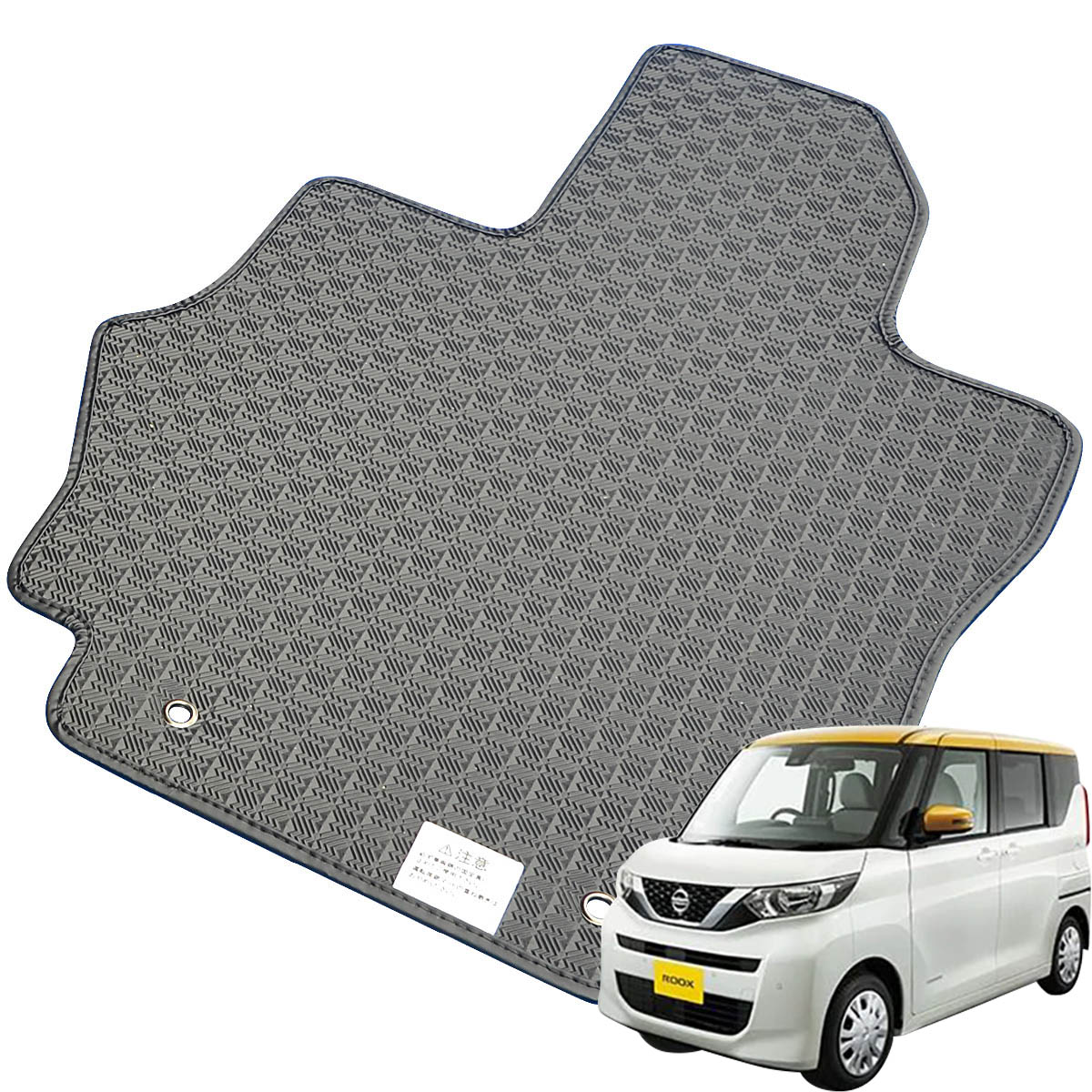 Kemmel 日産 ルークス R2/3～R4/9用 フロアマット [縁の加工/テープ仕様] [全席セット] [刺繍ロゴ付] カーマット
