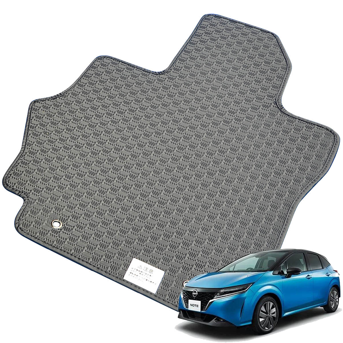 Kemmel 日産 ノートE パワー R2/12～用 フロアマット [縁の加工/テープ仕様] [全席セット] [刺繍ロゴ付] カーマット