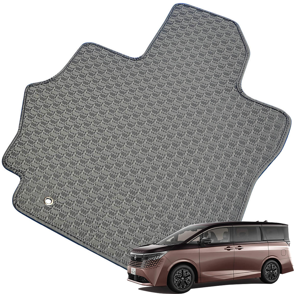 Kemmel 日産 エルグランド R8/7～用 フロアマット [縁の加工/テープ仕様] [全席セット] [刺繍ロゴ付] カーマット
