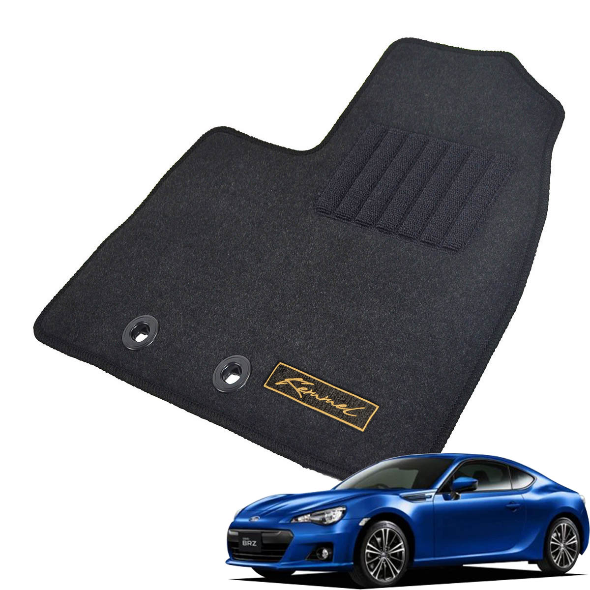 Kemmel スバル BRZ ZC系 H24/3～R3/3 用フロアマット [全席セット/ロゴ付] [GX/ブラック]