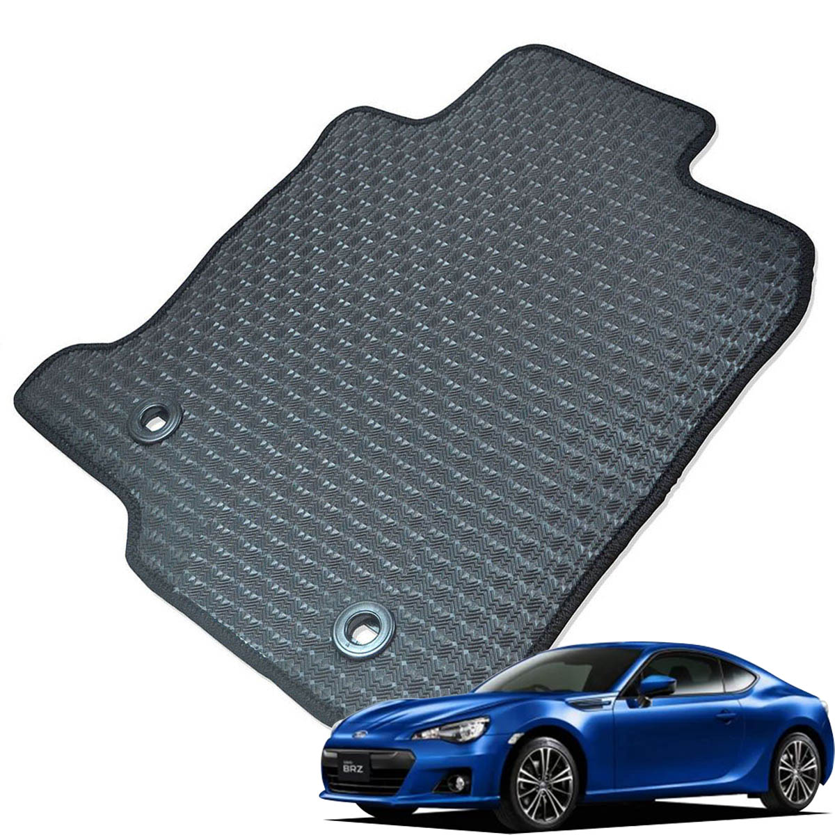 Kemmel スバル BRZ H24/3～R3/3用 フロアマット [エッジカラー/ブラック] [全席セット] [刺繍ロゴ付] カーマット