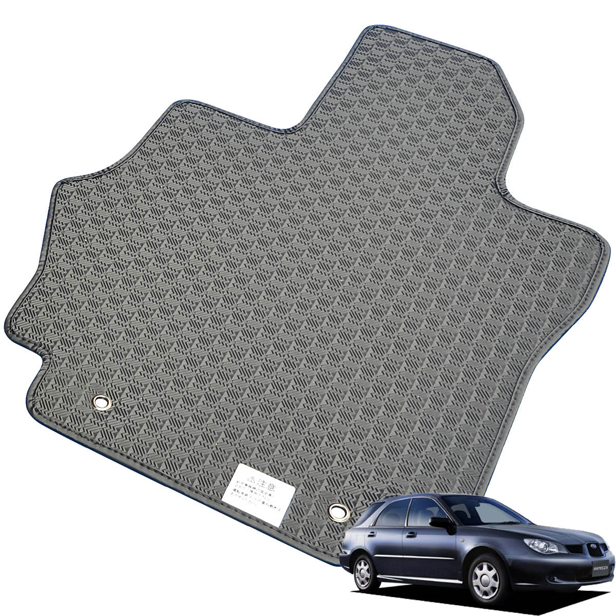 Kemmel スバル インプレッサ H12/8～H19/6用 フロアマット [縁の加工/テープ仕様] [全席セット] [刺繍ロゴ付] カーマット