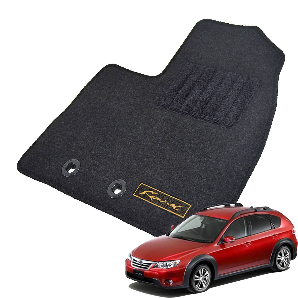Kemmel スバル インプレッサXV GH系 H22/6～H24/2 用フロアマット [全席セット/ロゴ付] [GX/ブラック]