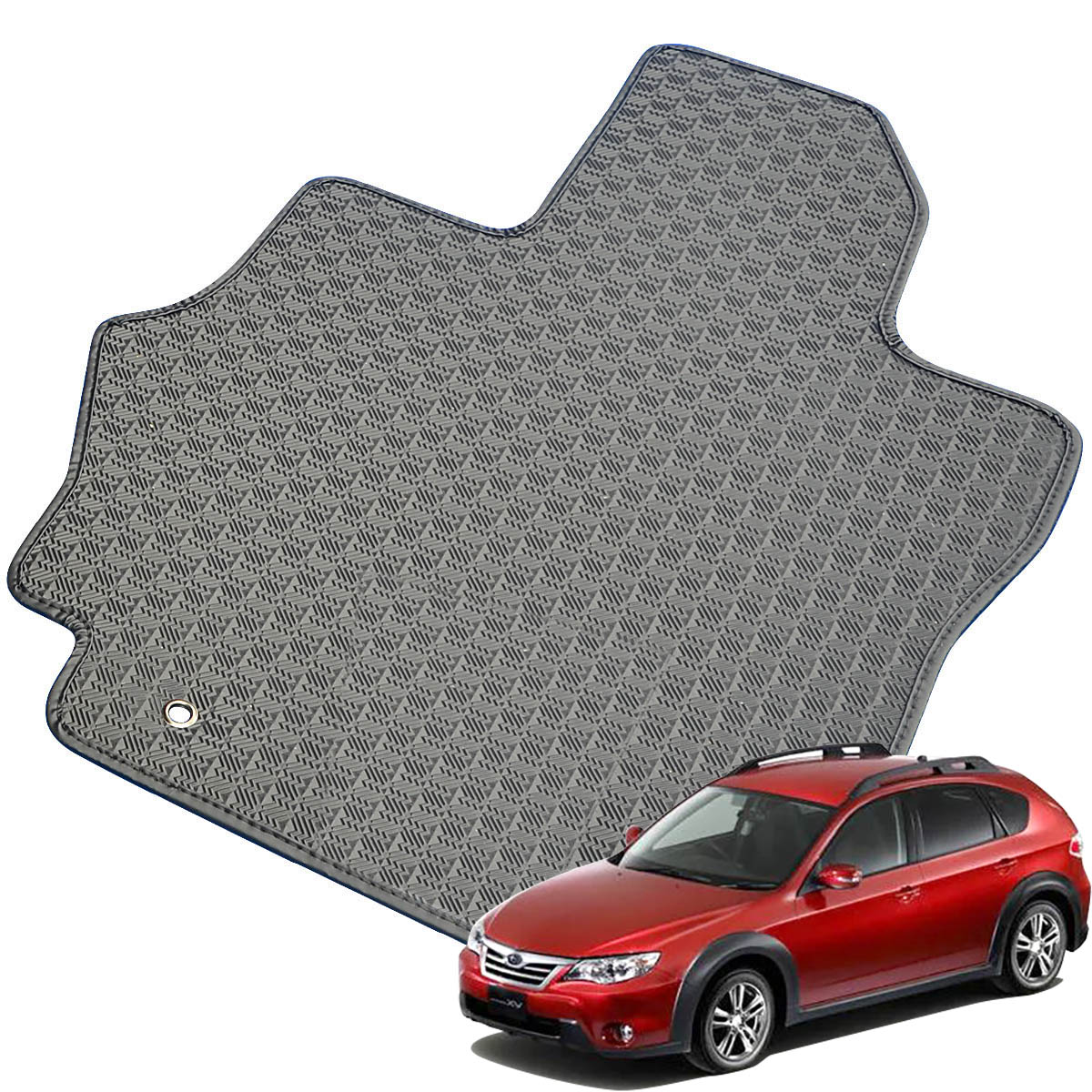 Kemmel スバル インプレッサXV H22/6～H24/2用 フロアマット [縁の加工/テープ仕様] [全席セット] [刺繍ロゴ付] カーマット