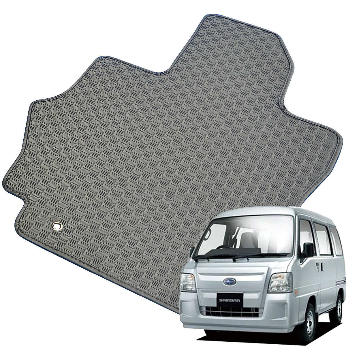 Kemmel スバル サンバーバン H15/11～H24/4用 フロアマット [縁の加工/テープ仕様] [全席セット] [刺繍ロゴ付] カーマット
