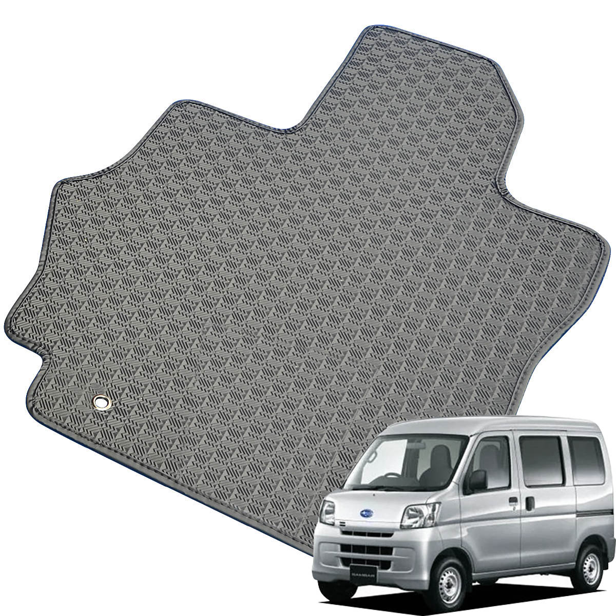 Kemmel スバル サンバーバン VCターボ H24/4～H29/11用 フロアマット [縁の加工/テープ仕様] [全席セット] [刺繍ロゴ付] カーマット