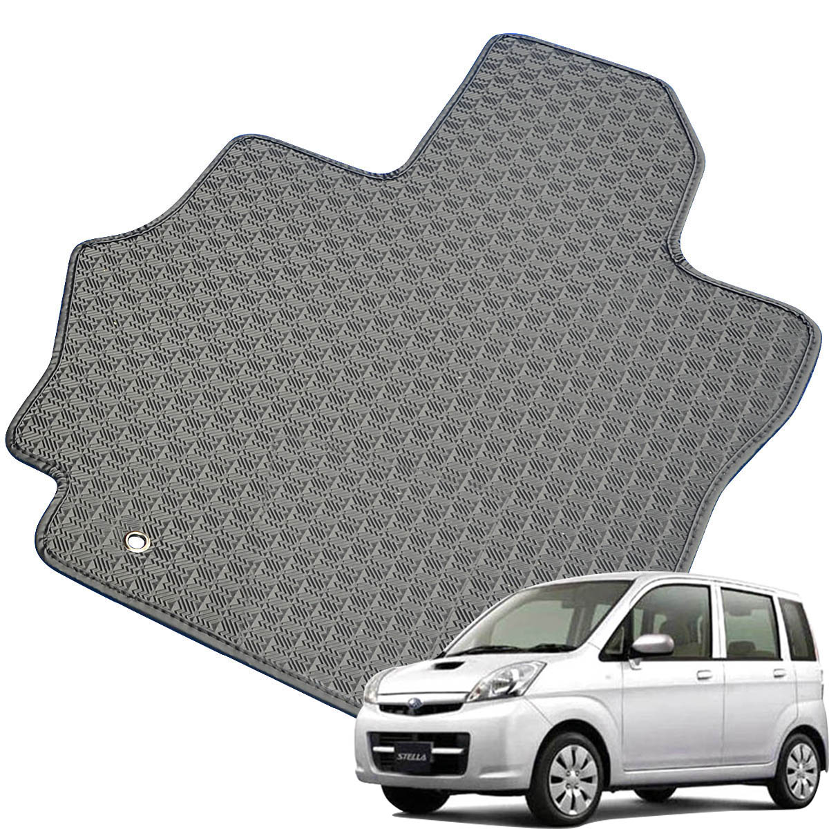 Kemmel スバル ステラ H20/10～H23/5用 フロアマット [縁の加工/テープ仕様] [全席セット] [刺繍ロゴ付] カーマット