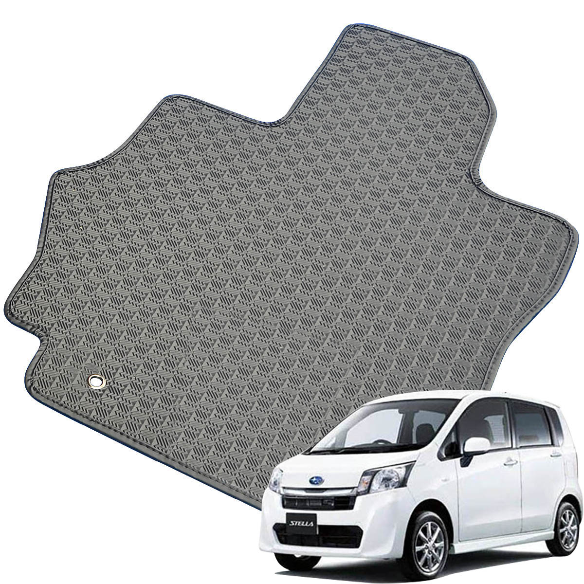 Kemmel スバル ステラ H23/5～H26/12用 フロアマット [縁の加工/テープ仕様] [全席セット] [刺繍ロゴ付] カーマット