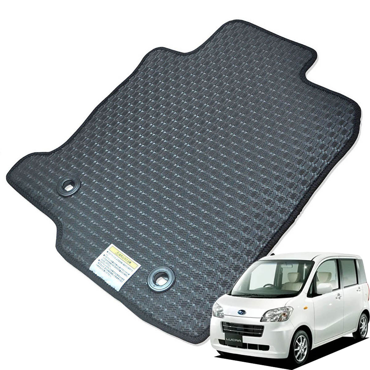 Kemmel スバル ルクラ L465F H22/4～H27/5 4WD 用ラバーマット [全席セット] [エッジカラー/ブラック] ゴムマット 防水タイプ 選べるエッジカラー14色 